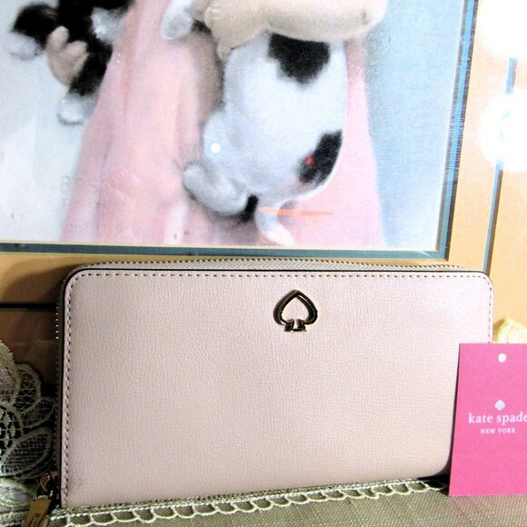 KATE SPADE "BEIGE PINK" CONTINENTAL ORGANIZER WALLET, ORG $ 289 EXCEL CONDITION - Picture 2 of 9